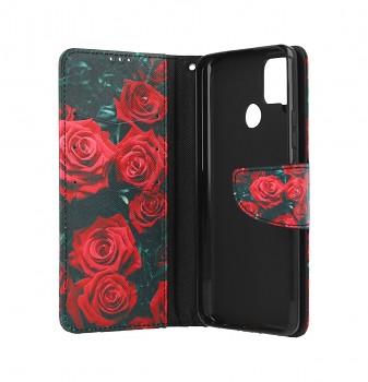 Knížkové pouzdro na Realme 7i Červené růžičky (2)