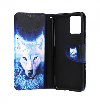 Knížkové pouzdro na Realme 8 Tyrkysový vlk (2)