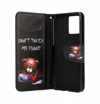 Knížkové pouzdro na Realme 8 Pro Don't Touch méďa (2)