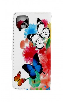 Knížkové pouzdro na Samsung A12 Barevné s motýlky