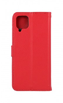 Knížkové pouzdro na Samsung A12 červené s přezkou