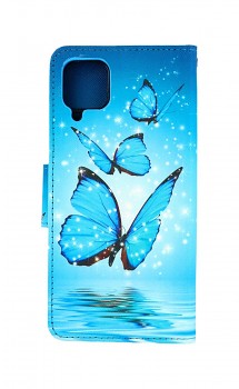 Knížkové pouzdro na Samsung A12 Modří motýlci