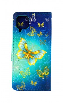 Knížkové pouzdro na Samsung A12 Obloha s motýlky