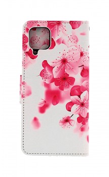 Knížkové pouzdro na Samsung A12 Růžové kvítky