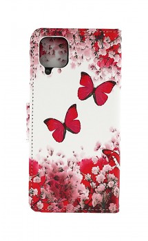 Knížkové pouzdro na Samsung A12 Růžoví motýlci