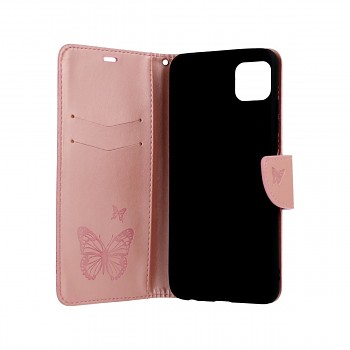 Knížkové pouzdro na Samsung A22 5G Butterfly růžové světlé (1)