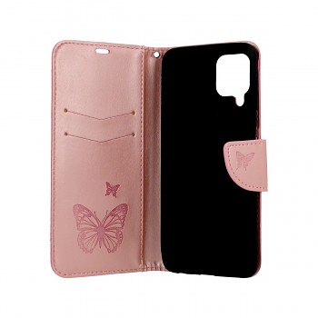 Knížkové pouzdro na Samsung A22 Butterfly růžové světlé (1)