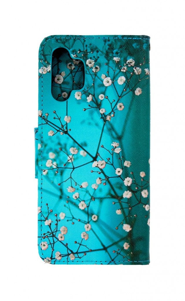 Knížkové pouzdro na Samsung A32 Modré s květy