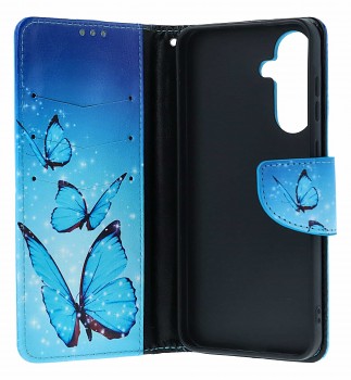 Knížkové pouzdro na Samsung A36 Modří motýlci (2)