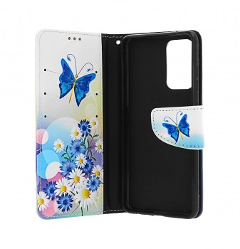 Knížkové pouzdro na Samsung A52 Bílé s motýlkem (2)
