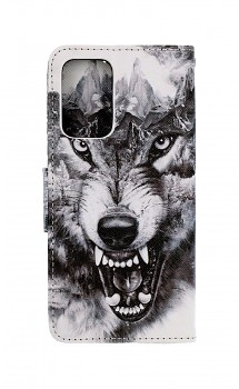 Knížkové pouzdro na Samsung A52 Černobílý vlk