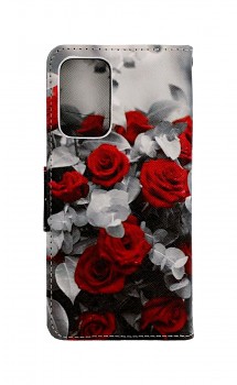 Knížkové pouzdro na Samsung A52 Červené růže mix