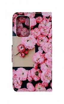 Knížkové pouzdro na Samsung A52 Růžové květy
