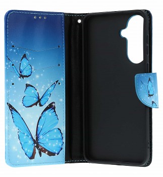 Knížkové pouzdro na Samsung A57 Modří motýlci (2)