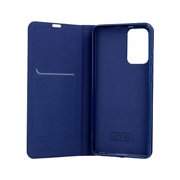 Knížkové pouzdro Luna Carbon Book na Samsung A72 modré (2)