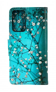 Knížkové pouzdro na Samsung A23 5G Modré s květy