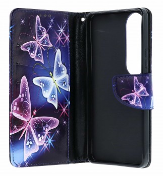 Knížkové pouzdro na Vivo V50 Lite Modré s motýlky (2)