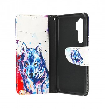 Knížkové pouzdro na Xiaomi Mi Note 10 Lite Kresba vlka (2)