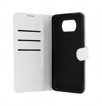 Knížkové pouzdro na Xiaomi Poco X3 bílé s přezkou (2)