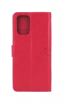 Knížkové pouzdro TopQ na mobil Xiaomi Redmi 10 Tmavě růžový strom sovičky