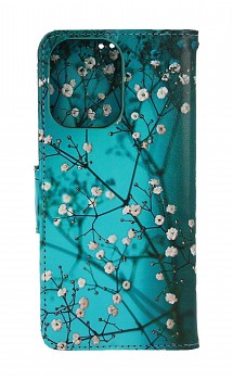 Knížkové pouzdro na Xiaomi Redmi 13C Modré s květy
