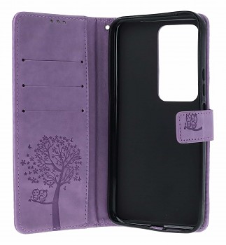 Knížkové pouzdro na Xiaomi Redmi 15 Světle fialový strom sovičky (2)