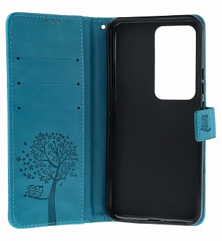 Knížkové pouzdro na Xiaomi Redmi 15 Tyrkysový strom sovičky (2)
