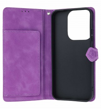 Knížkové pouzdro na Xiaomi Redmi 15C se zipem fialové (2)