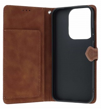 Knížkové pouzdro na Xiaomi Redmi 15C se zipem hnědé (2)