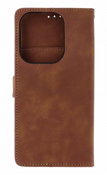 Knížkové pouzdro na Xiaomi Redmi 15C se zipem hnědé