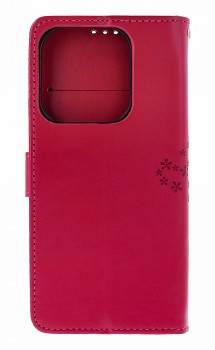 Knížkové pouzdro na Xiaomi Redmi Note 15C Tmavě růžový strom sovičky