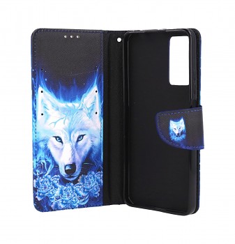 Knížkové pouzdro na Xiaomi Redmi Note 11 Pro Tyrkysový vlk (2)