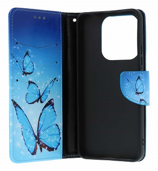 Knížkové pouzdro na Xiaomi Redmi Note 14 Modří motýlci (2)