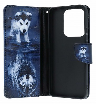 Knížkové pouzdro na Xiaomi Redmi Note 14 Odraz vlka (2)