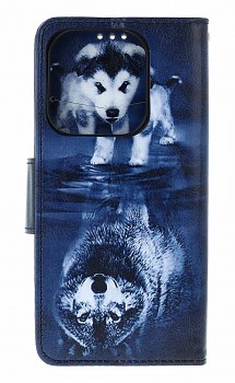 Knížkové pouzdro na Xiaomi Redmi Note 14 Odraz vlka