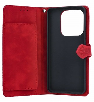 Knížkové pouzdro na Xiaomi Redmi Note 14 se zipem červené (2)