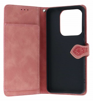 Knížkové pouzdro na Xiaomi Redmi Note 14 se zipem růžové (2)