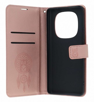 Knížkové pouzdro Mezzo na mobil Xiaomi Redmi Note 14 Pro Lapač se sovičkou světle růžové 1