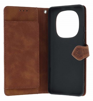 Knížkové pouzdro na Xiaomi Redmi Note 15 5G se zipem hnědé (2)