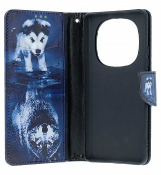 Knížkové pouzdro na Xiaomi Redmi Note 15 Odraz vlka (2)