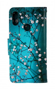 Knížkové pouzdro na Xiaomi Redmi Note 7 Modré s květy