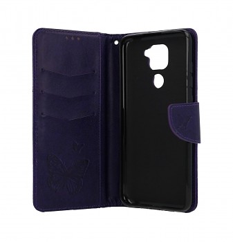 Knížkové pouzdro na Xiaomi Redmi Note 9 Butterfly fialové tmavé (2)