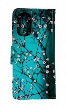 Knížkové pouzdro na Motorola Moto G51 5G Modré s květy