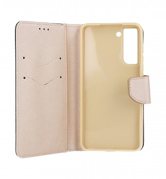 Knížkové pouzdro na Samsung S21 FE černo-zlaté_1