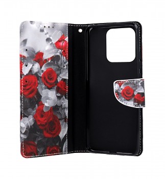Knížkové pouzdro na Xiaomi Redmi 10C Červené růže mix_1