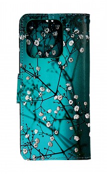Knížkové pouzdro na Xiaomi Redmi 12C Modré s květy