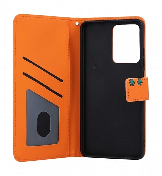 Knížkové pouzdro na Xiaomi Redmi Note 12 Pro 5G oranžové s žabkou_1