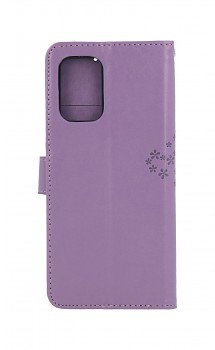 Knížkové pouzdro na Realme 9 5G Světle fialový strom sovičky