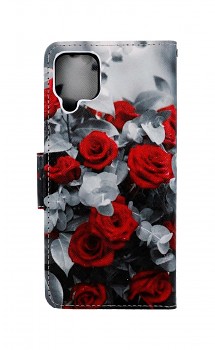 Knížkové pouzdro na Samsung A12 Červené růže mix