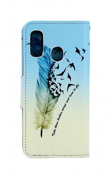 Knížkové pouzdro na Samsung A20e Pírko